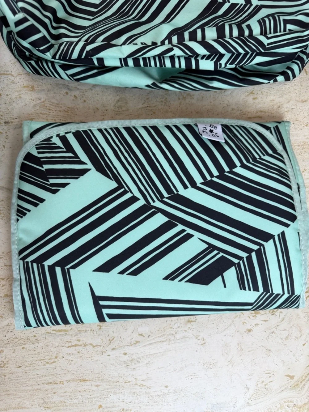 JuJuBe Mint Chip Diaper Bag Set + Mini Bag & Changing Pad | Gently Used